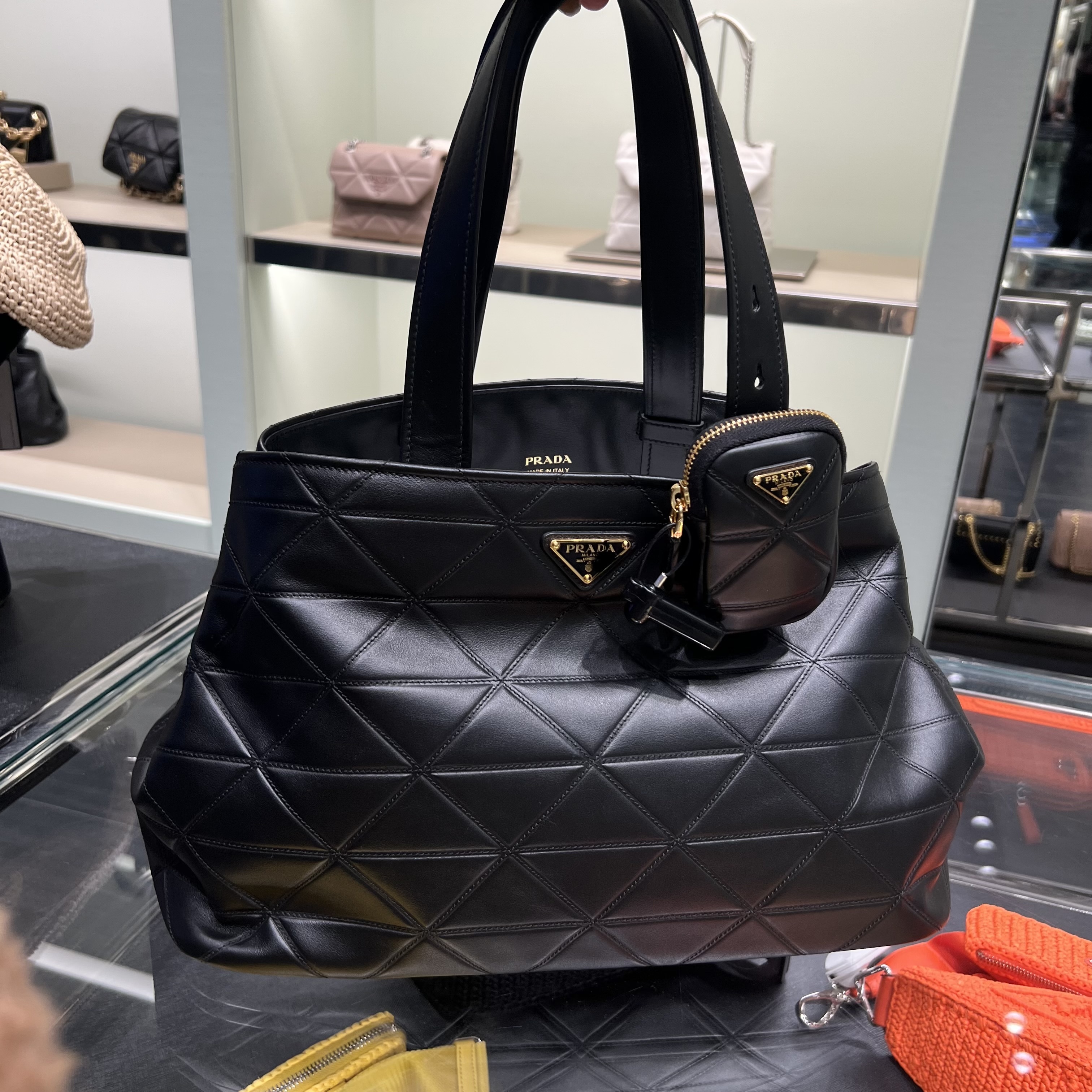 【Prada】セール！ヴィッテロ スティッチ 2WAY ハンドバッグ L