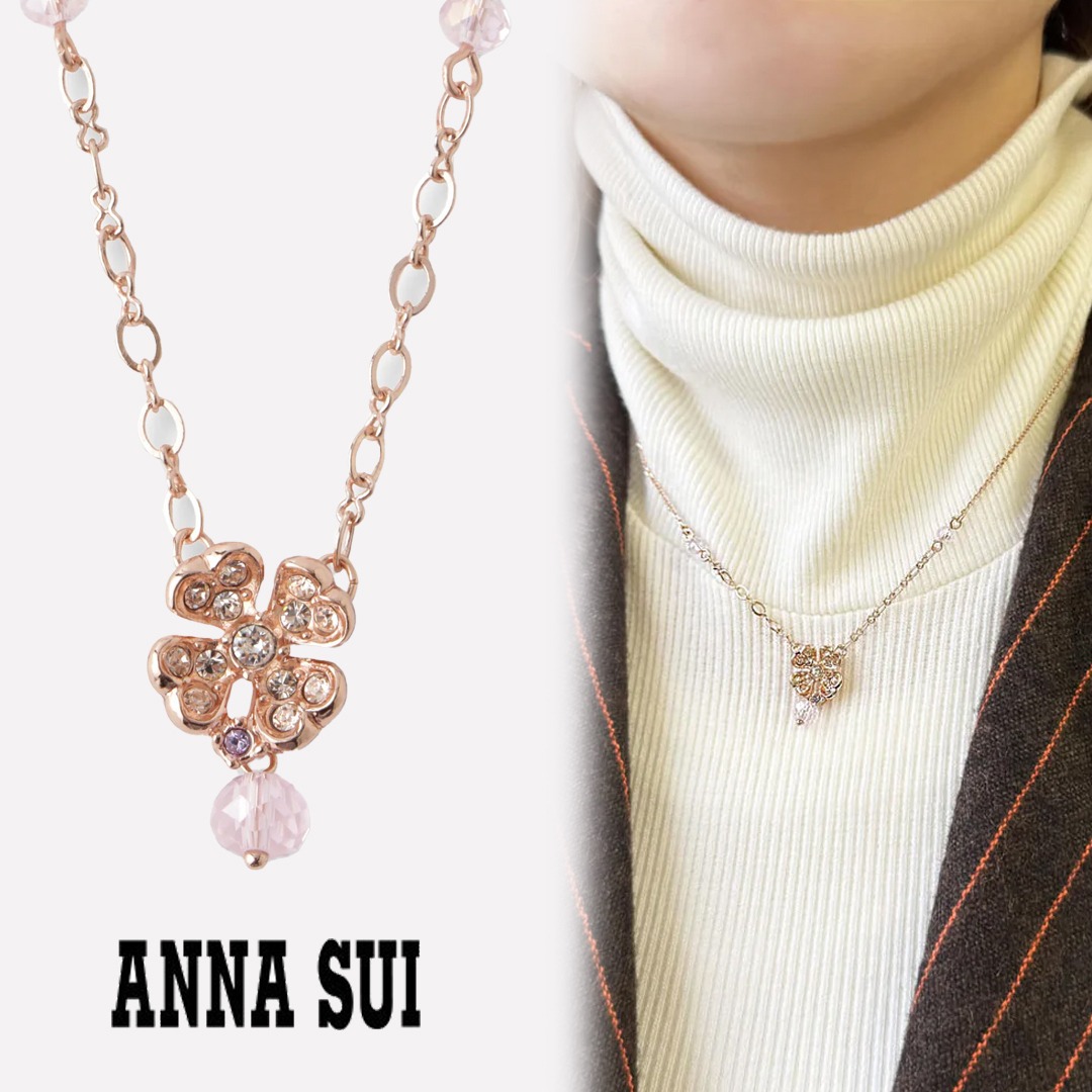 すぐ届く☆国内発送 ANNASUI(アナスイ)クローバーネックレス