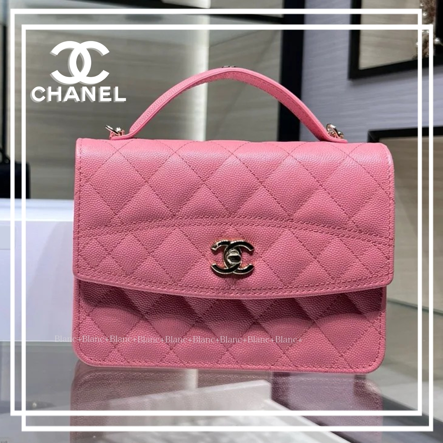 大人可愛いピンク♡【 CHANEL 】チェーン レザー クラッチ