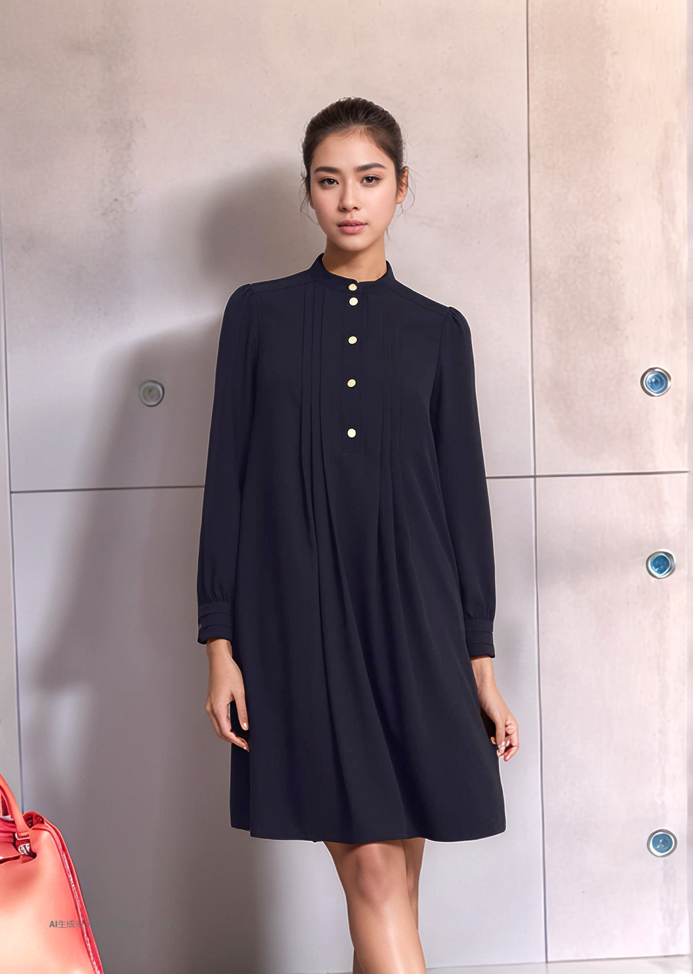 Hobbs London】Madeline Dress プリーツ ミニ ワンピース 紺