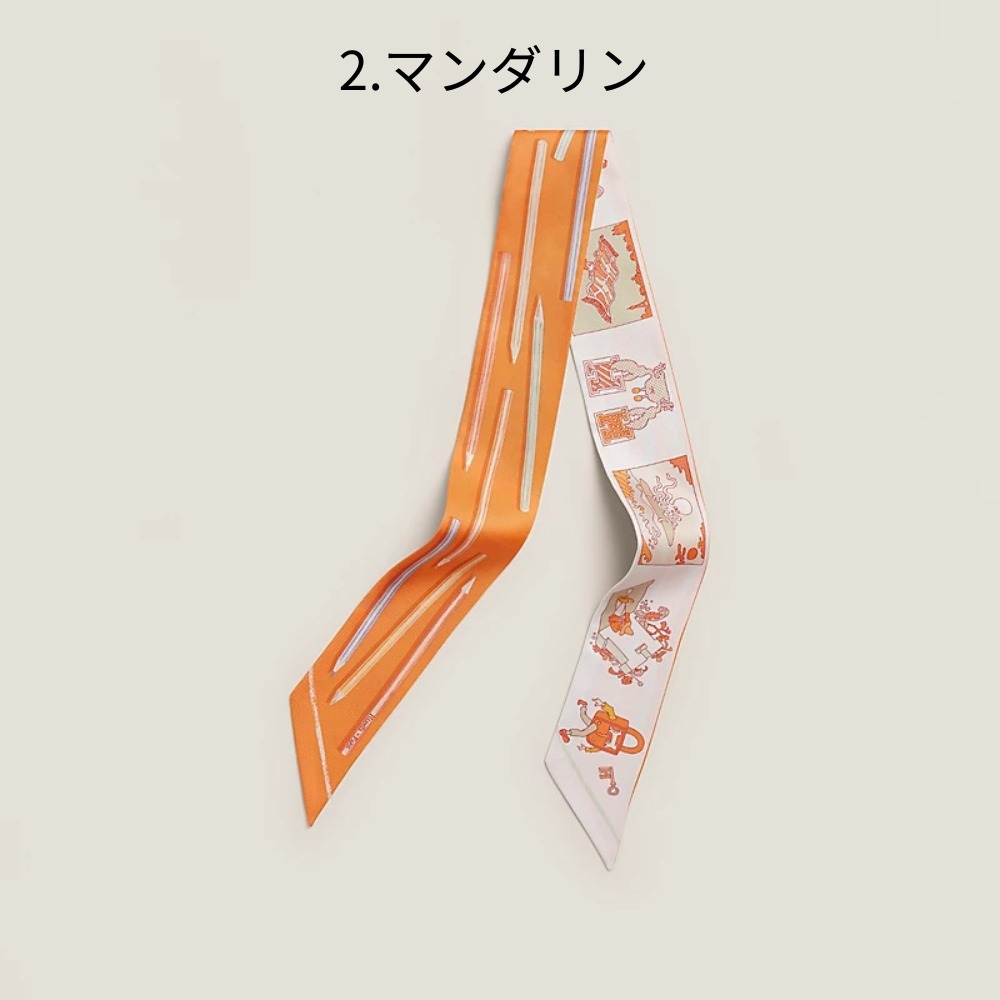 【上品♪】HERMES★ツイリー《A Vos Crayons et Carre Libre》