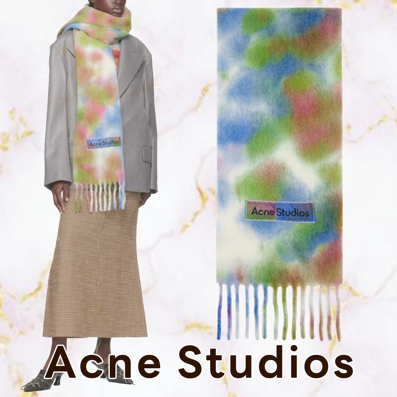 個性的♪【Acne Studios】アルパカ ウール タイダイ マフラー