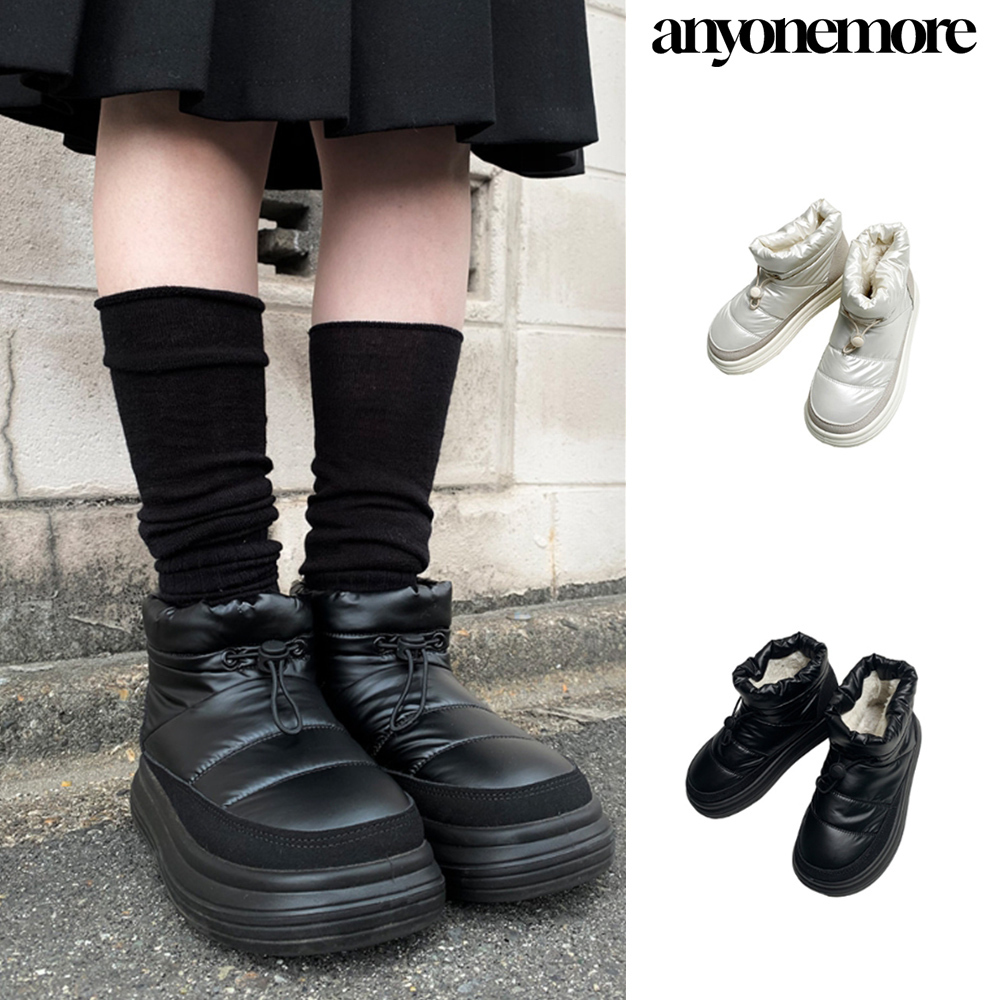 【Anyone more】[Fur lining] Milk Padding Platform Sole Boots