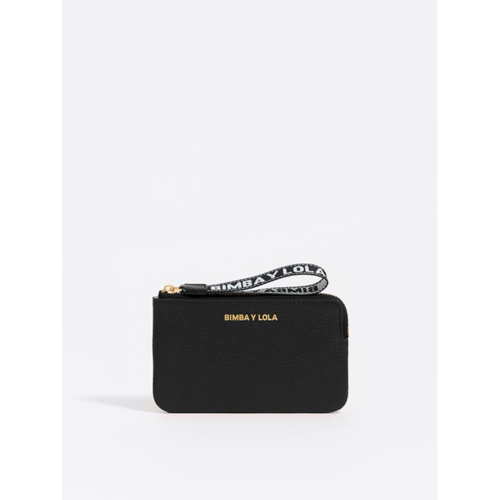 ◎BIMBA Y LOLA◎ Black leather card wallet (rectangular) B24