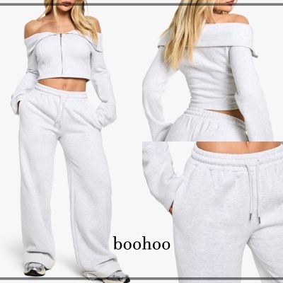 【boohoo】オフショル スリーブ&レッグ ジョガー ※送関込
