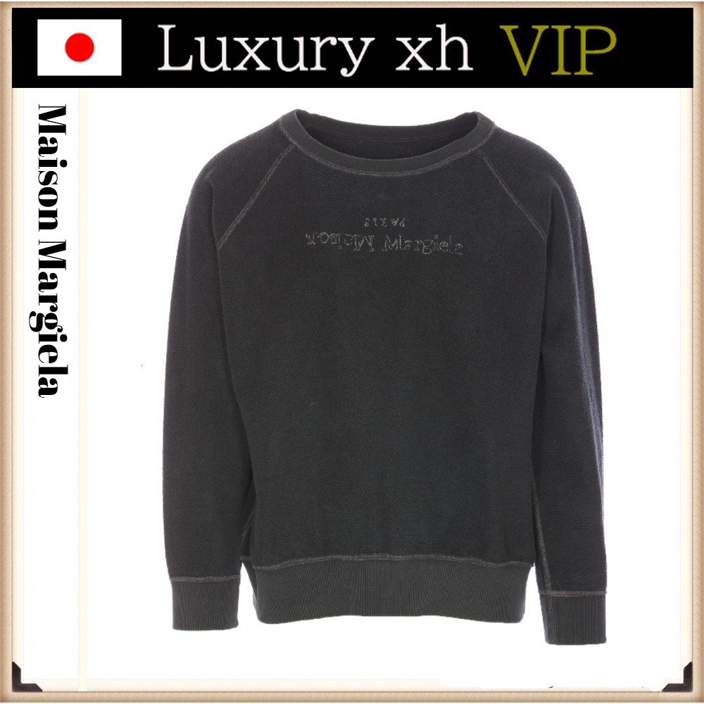 Maison Margiela LOGO クルーネック コットン スウェットシャツ