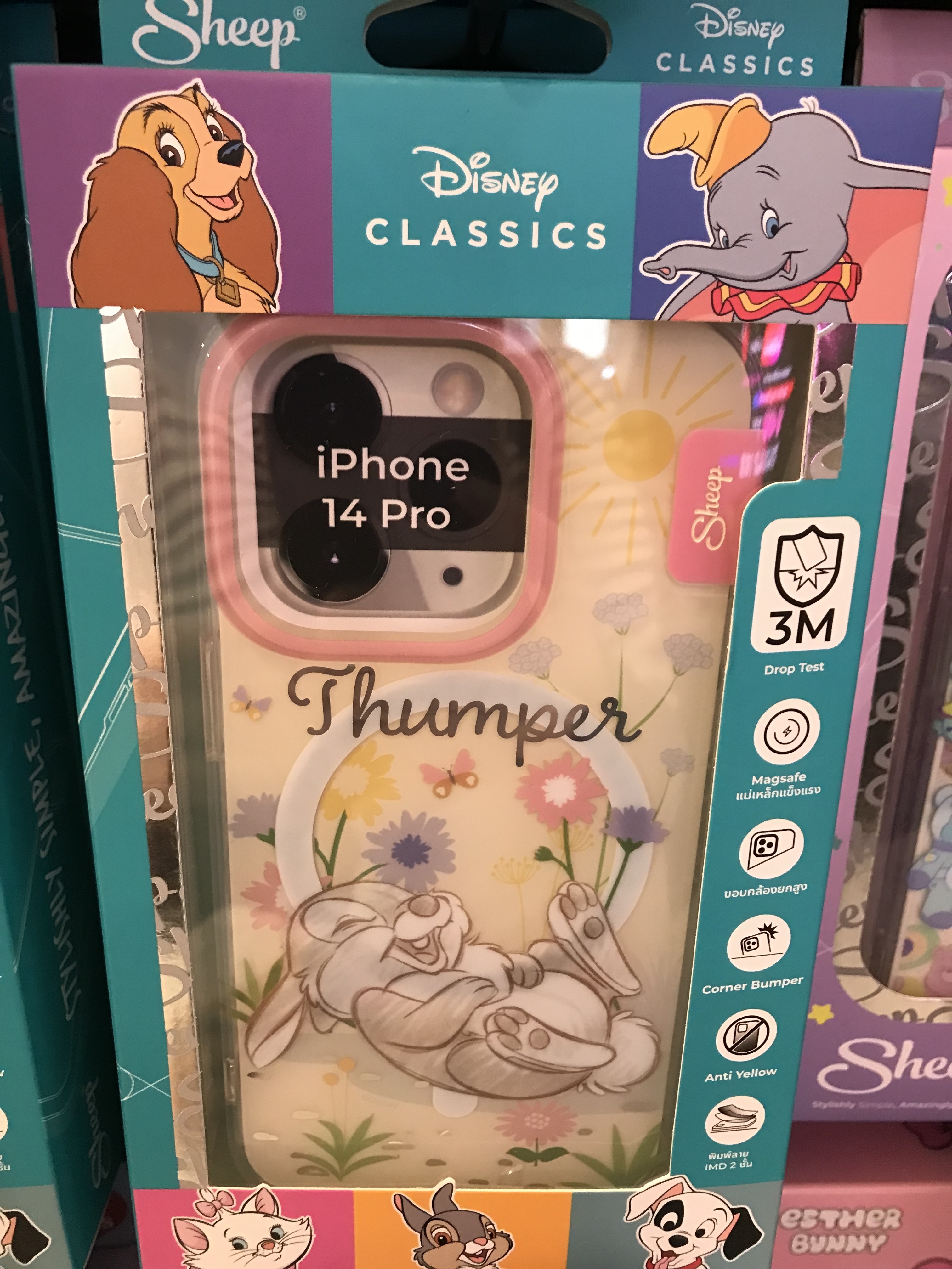 Disney iPhone 14Proケース 海外限定 バンビ とんすけ