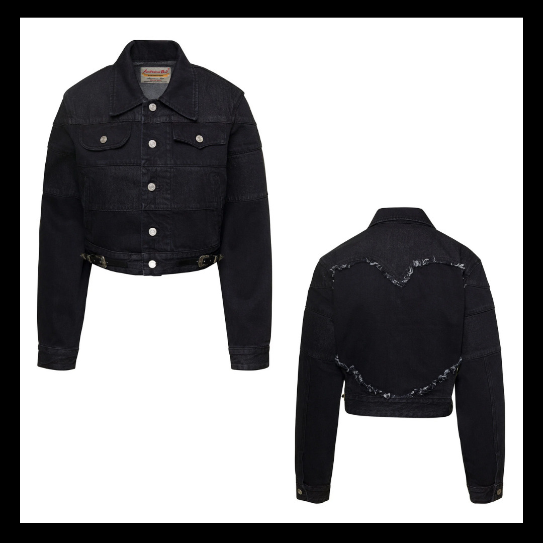 【Andersson Bell 】Mahina Buttoned Cropped Denim Jacket