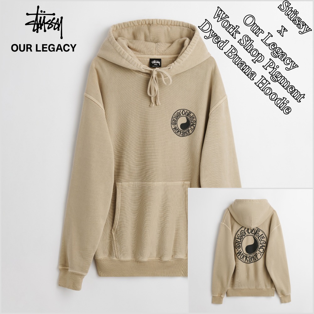 『Stussy x Our Legacy』Buana Pig. Dyed Hoodie Taupe 24FW