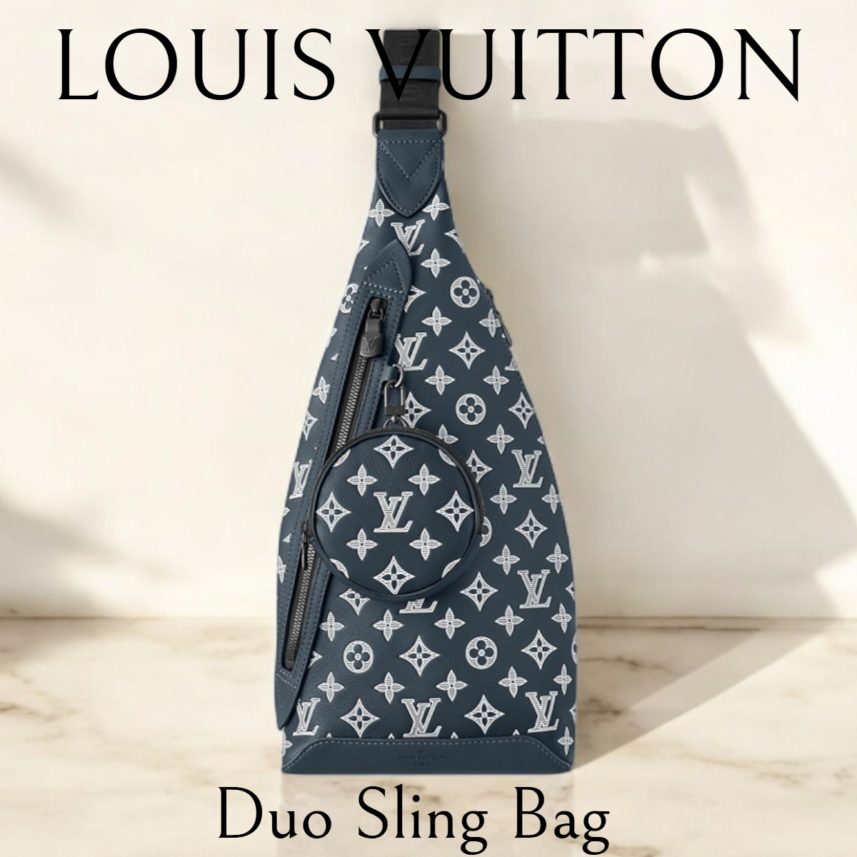 *LV*ネイビー×ホワイトモノグラム デュオスリングバッグ M24751