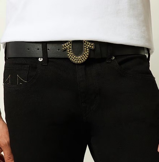 関税込み♪【TRUE RELIGION】HORSESHOE クリスタルベルト ベルト