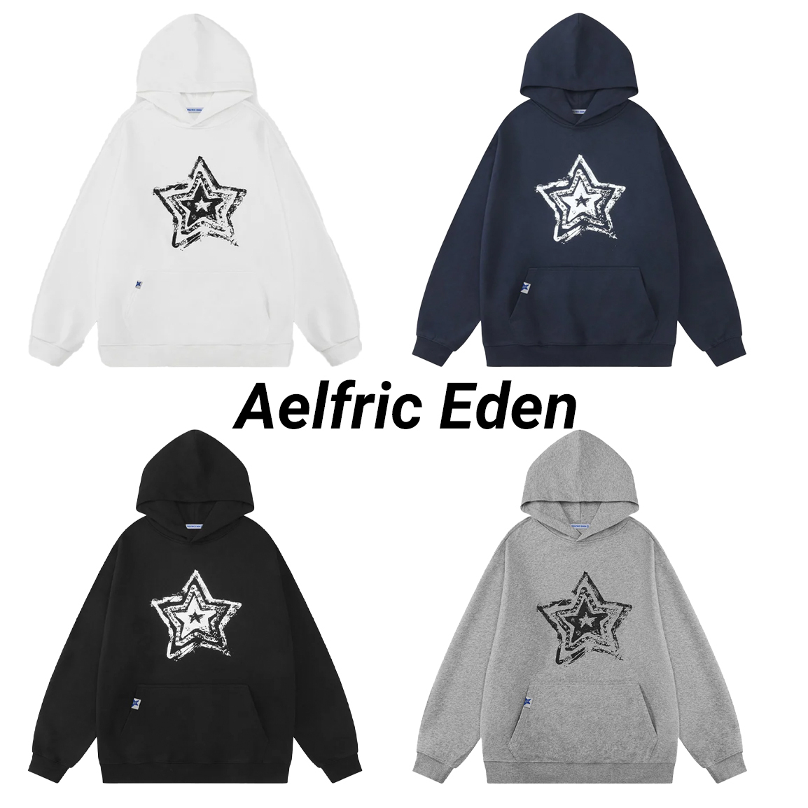 ◆Aelfric Eden◆Overlapped Star Print フードパーカー 送料込