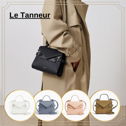 【Le Tanneur】スモール レザー ダブルフラップ ハンドバッグ