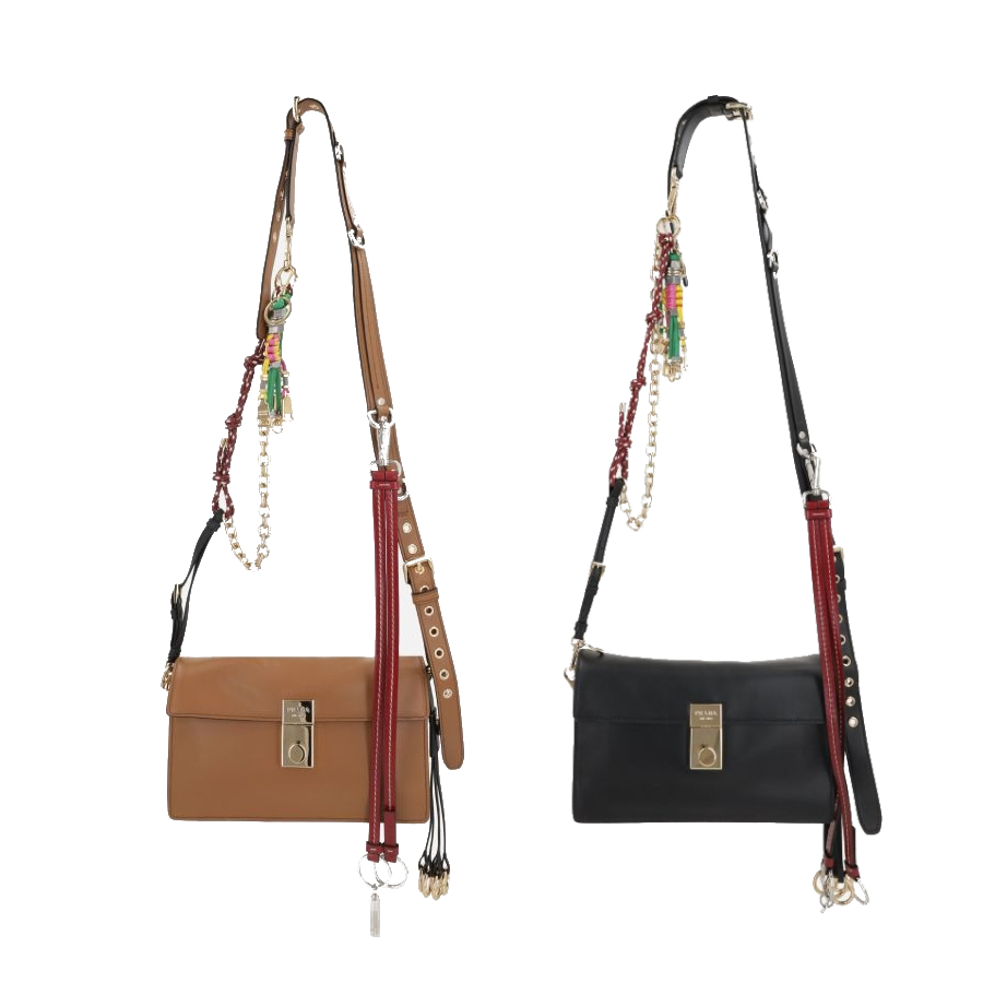 PRADA / チャーム付 ソフトサウンド スモール ショルダーバッグ