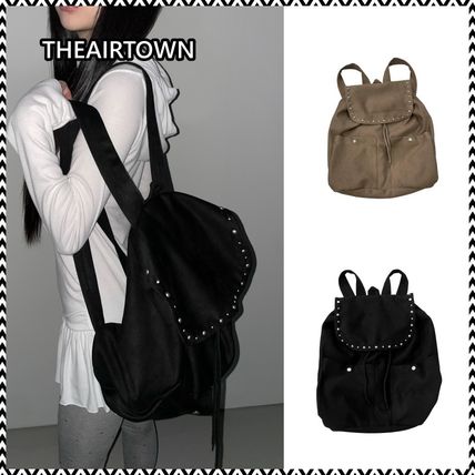 【THEAIRTOWN】スタッズスエードバックパック♡ THEAIRTOWN(ジエアタウン) バックパック・リュック(レディース