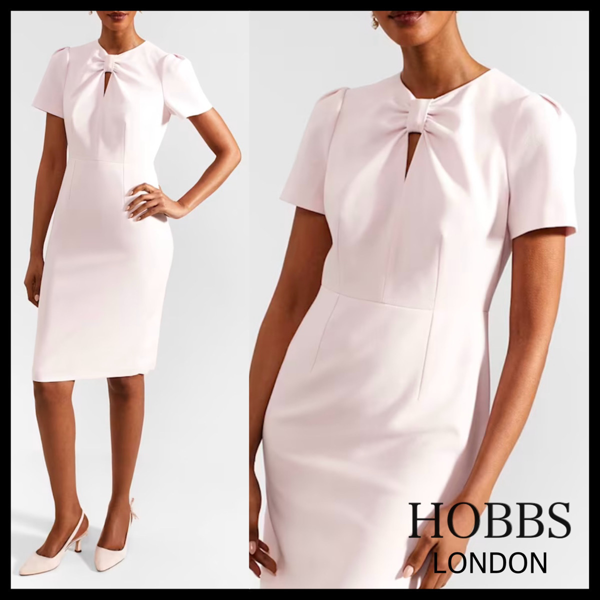 日本未入荷【HOBBS LONDON】CAROLINA ルーシュペンシルドレス