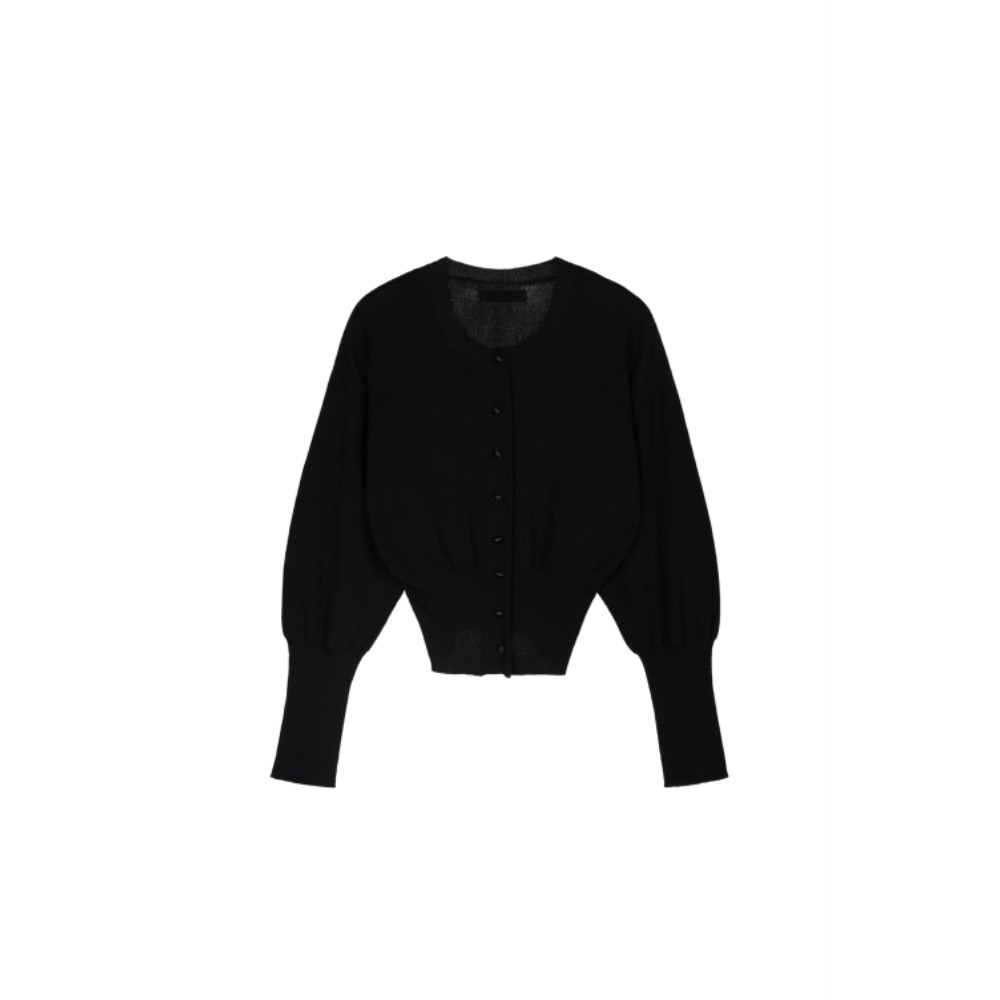 ダウンジャケット・コート +DEINET+ CROP ROUND CARDIGAN IN BLACK KDBBC4S5211
