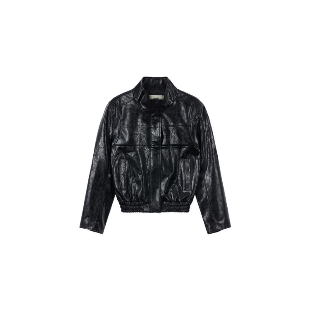 ダウンジャケット・コート +DEINET+ RACING BIKER LEATHER JACKET IN BLACK KDTJI4F8211
