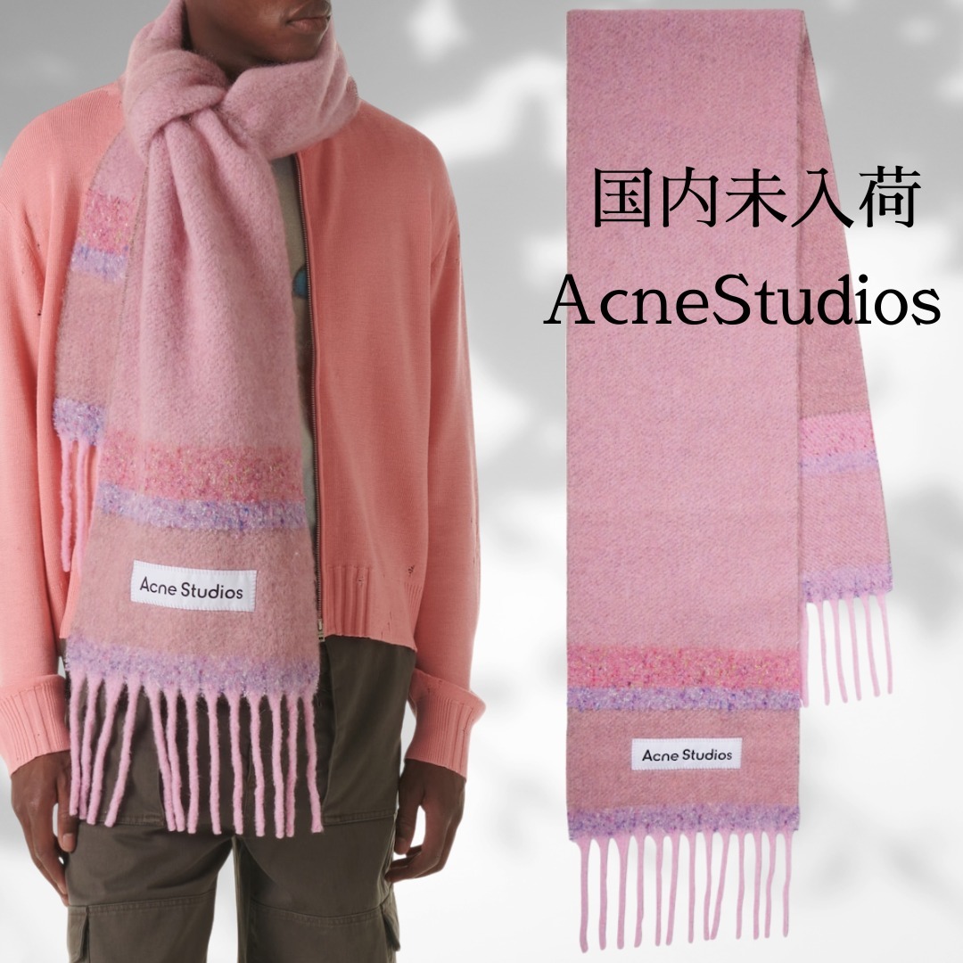 Acne Studios★海外限定★ロゴ入りウール混スカーフ