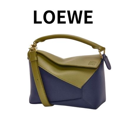 関税込VIP ロエベパズルエッジ ネイビー 紺 スモール ネイビー（紺）系 LOEWE PUZZLE(ロエベ パズル) ハンドバッグ