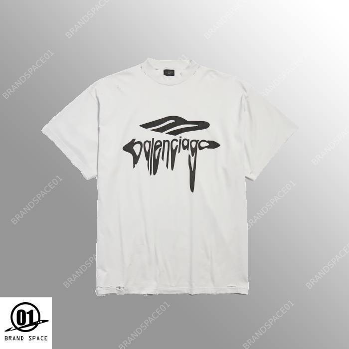 Balenciaga オーバーサイズ Tシャツ ロゴ 3B LIQUEFIED Balenciaga | 3B Liquefied T-Shirt Oversized for Men at