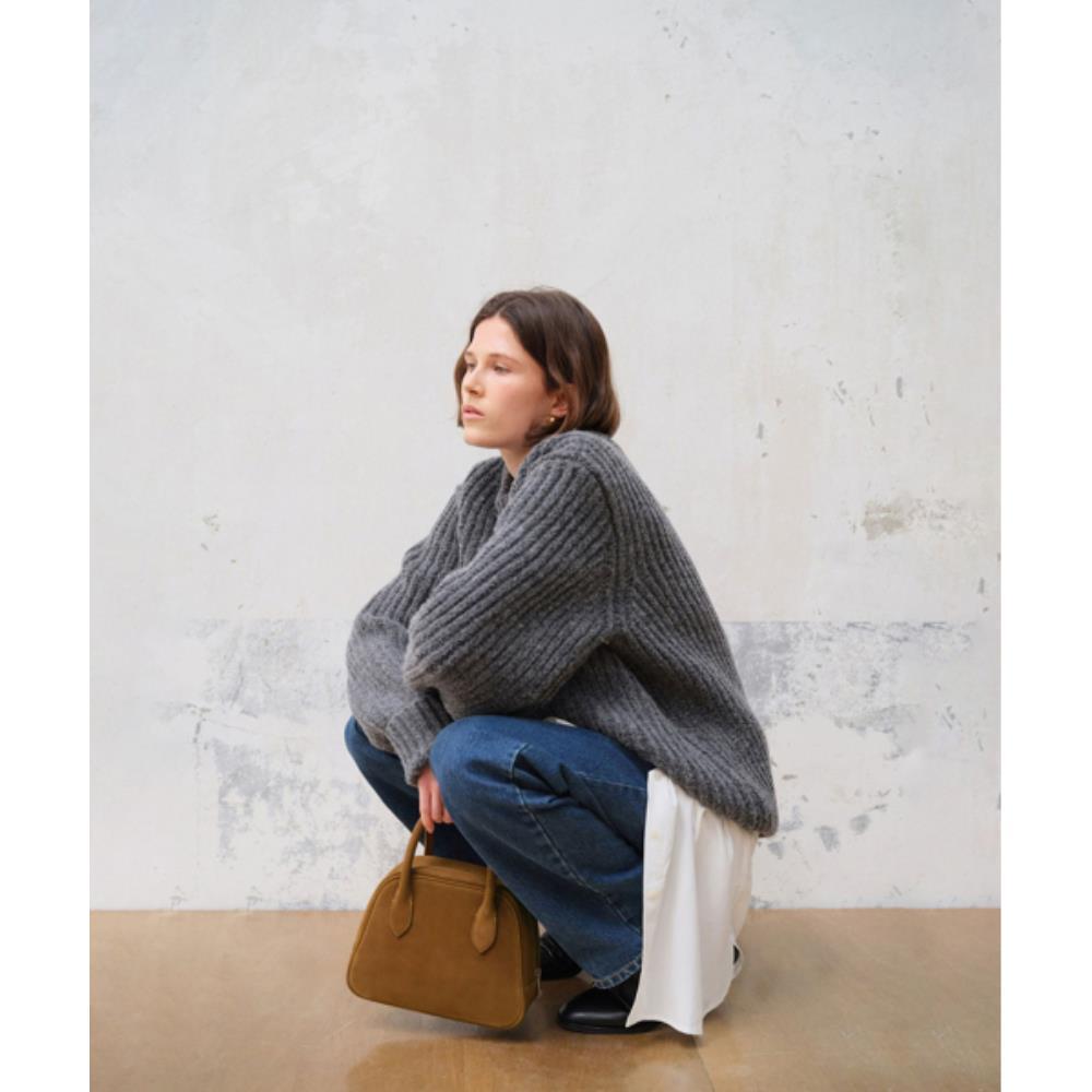 トートバッグ ^Dunst^ SUEDE BOSTON TOTE BAG CAMEL UDBA4F202CM