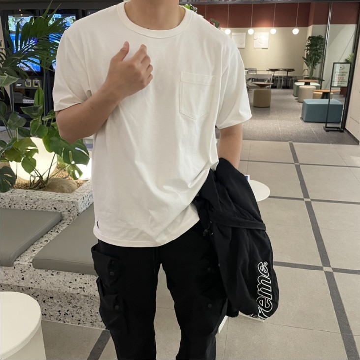 韓国人気 [POLO] ビッグフィット ポケット 半袖Tシャツ 3color