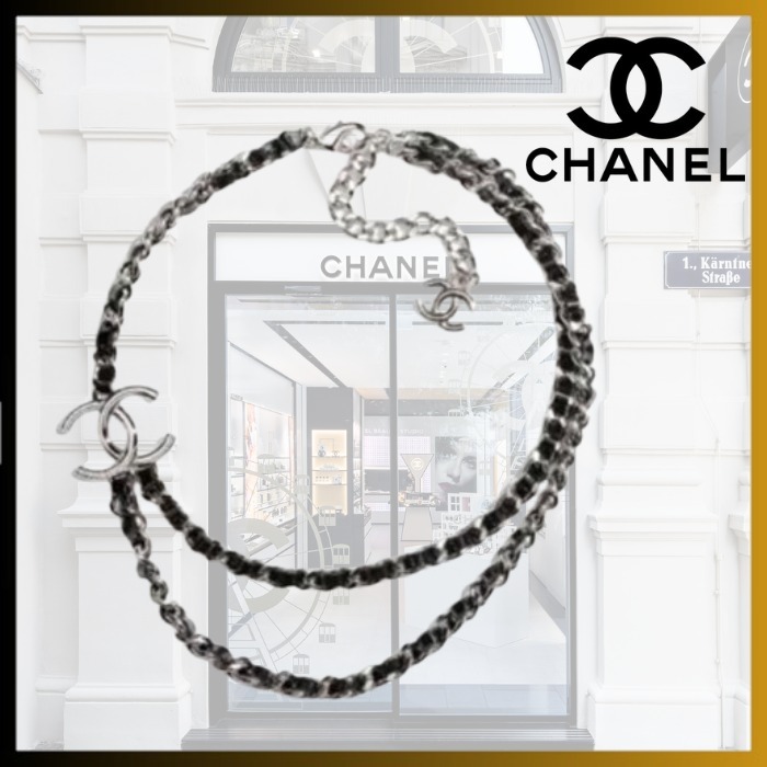 【25P シルバー&ブラックでシックに】CHANEL ネックレス
