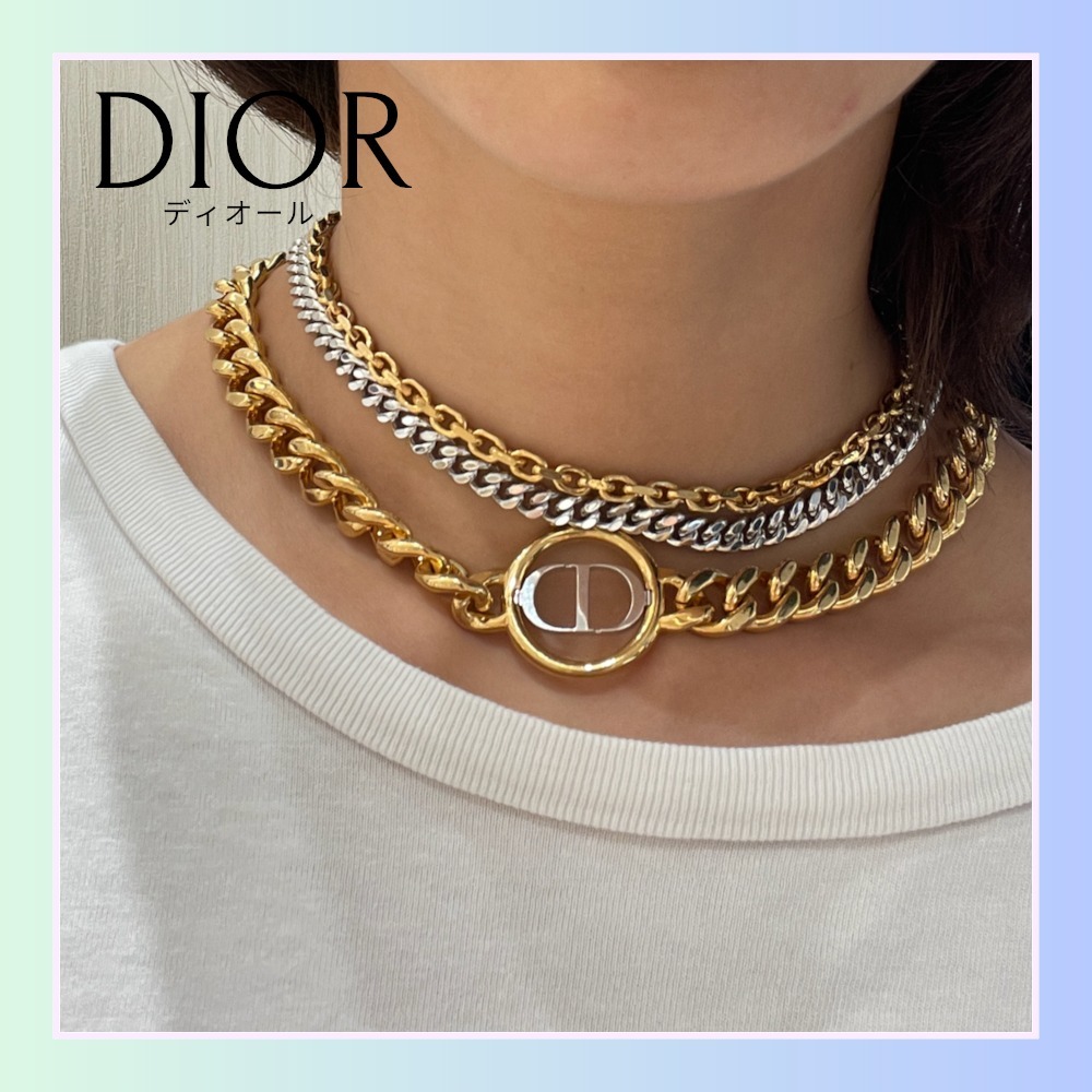 【贅沢な３連＆CDロゴが華やか♪】DIOR 30 MONTAIGNE ネックレス