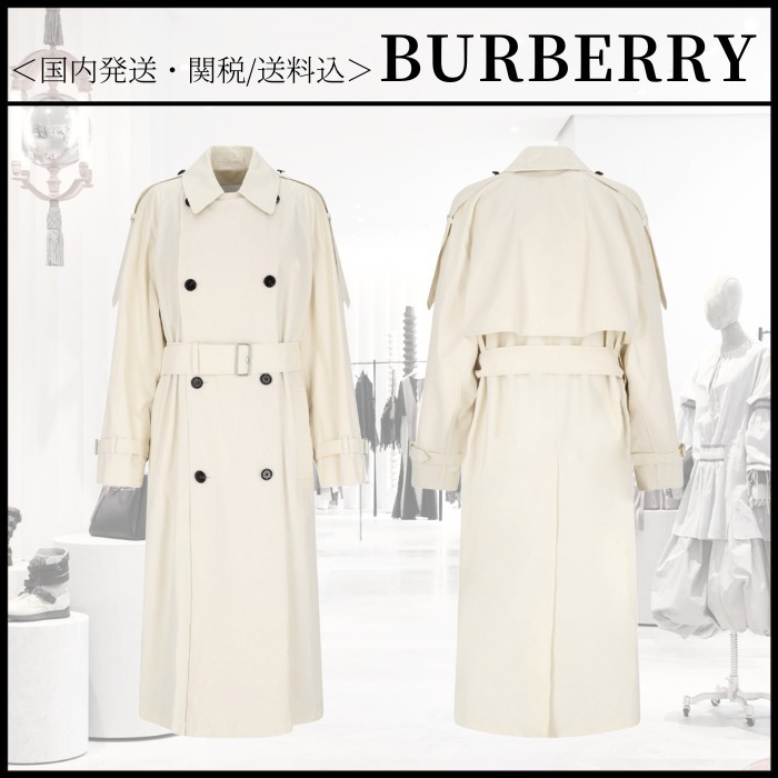 VIP価格☆【BURBERRY】クリーム ダブルブレストトレンチコート