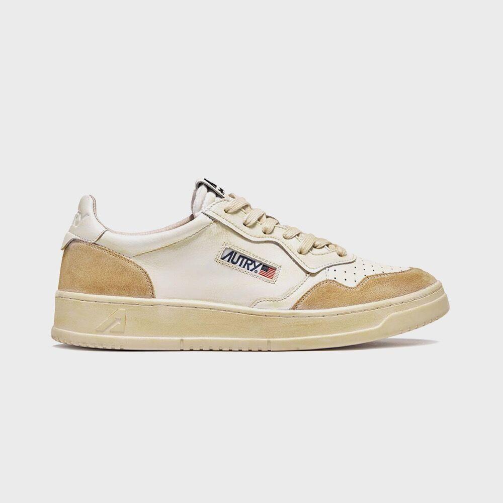 スニーカー AUTRY Medalist vintage sneakers in leather yellow white