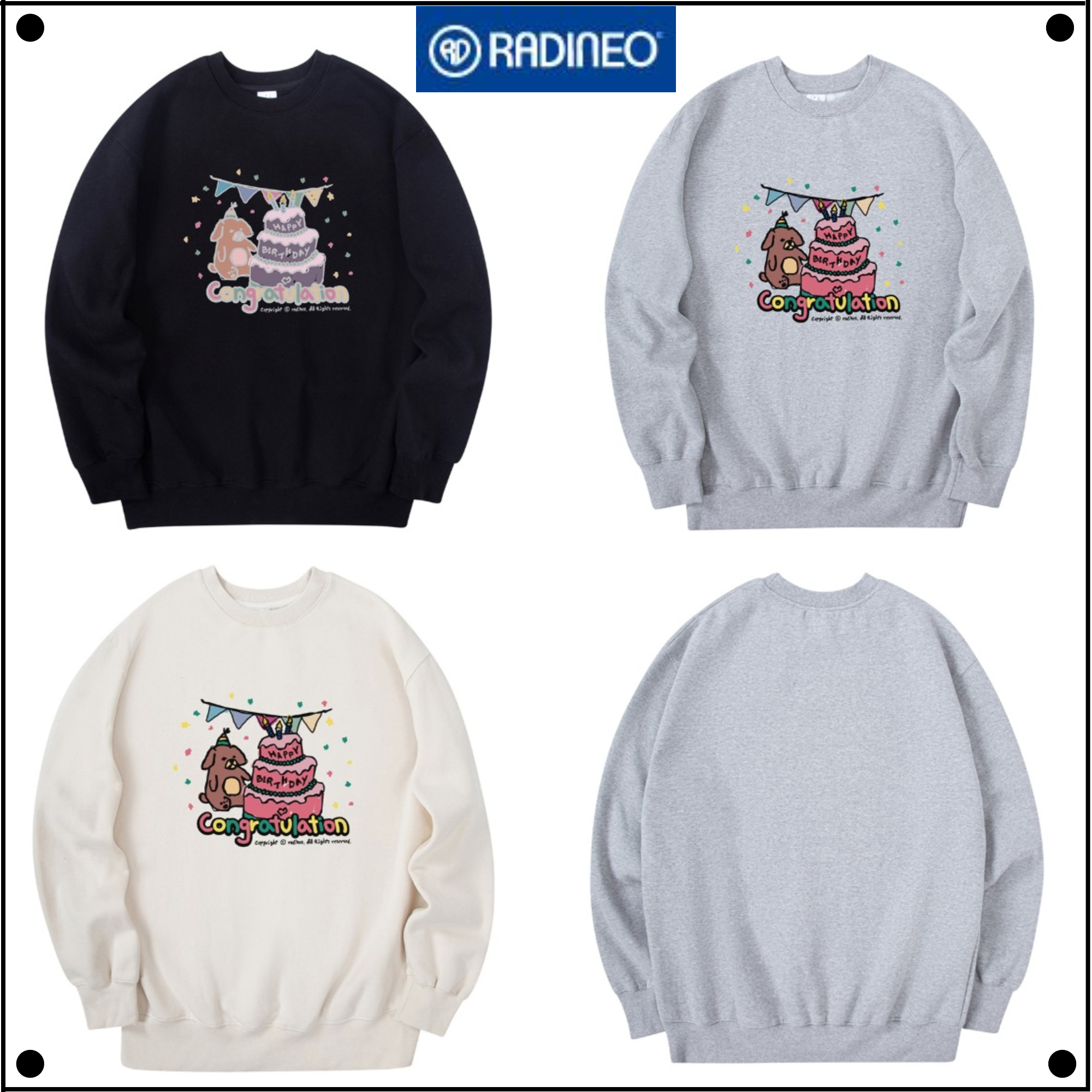 日本未入荷RADINEOのCongratulations Sweatshirt 全3色