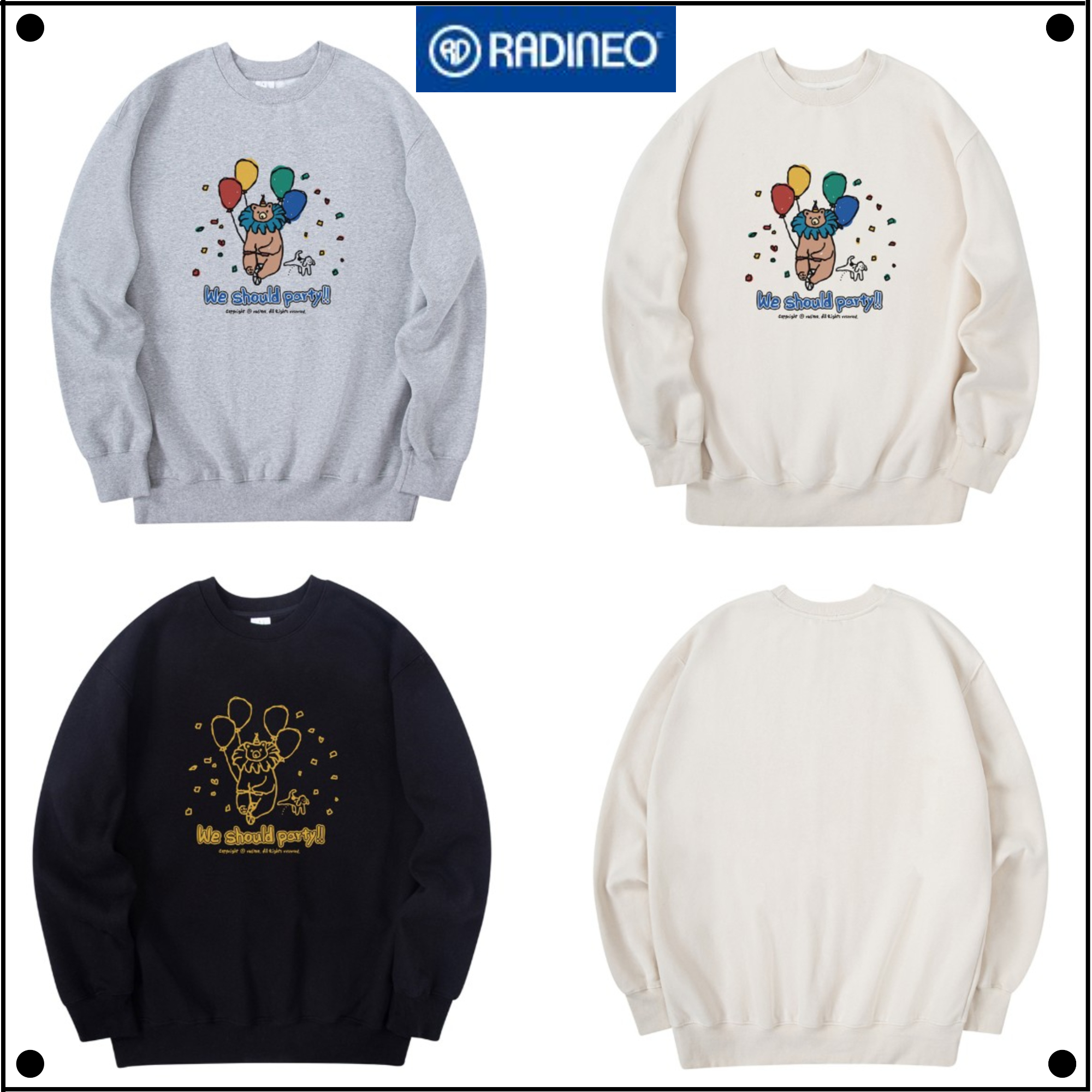 日本未入荷RADINEOのParty Bear Sweatshirt 全3色
