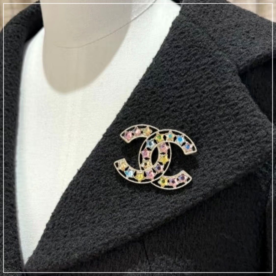 【ゴージャスに煌めくブローチ】CHANEL CCロゴ ストラスブローチ シャネル)A85331☆CCロゴパール キラキラ ブローチ☆ゴールド
