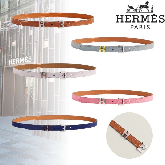 【すぐ届く/シンプルカラーで上品に♪】HERMES レディースベルト