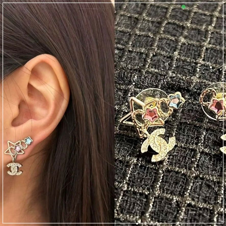 CHANEL 25P《カラフル流れ星と揺れるCC♪》ピアス