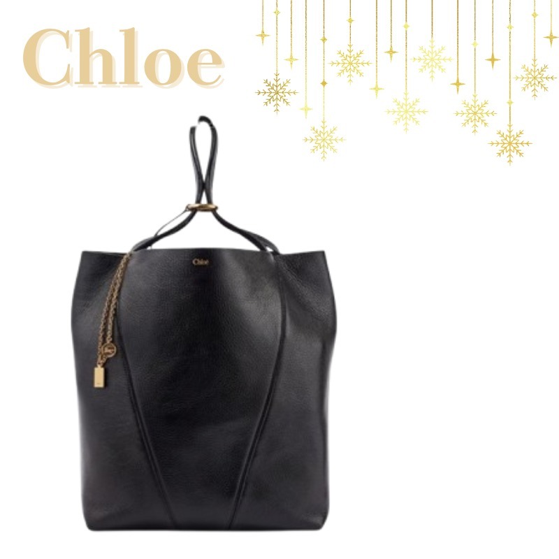 【CHLOE】スピン ラージ レザー トートバッグ☆送料関税込み