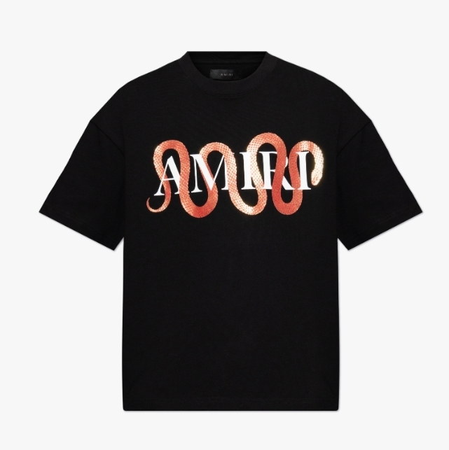 《個性的なデザイン》【AMIRI】BLACK プリント T シャツ