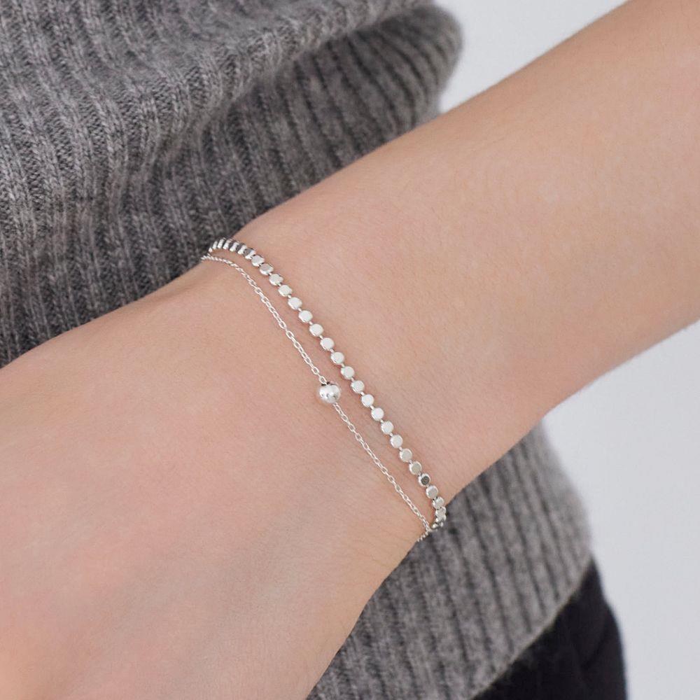 ◎D moment ◎ (925 silver) Velora layered two-line silver br