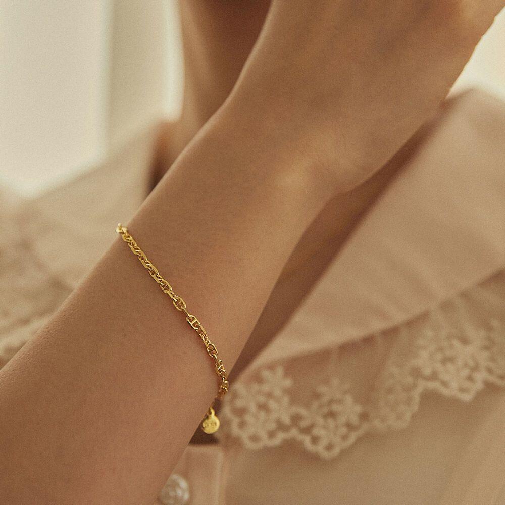 ◎D moment ◎ [D-Moment] Cyclamen Gold Silver Bracelet (925