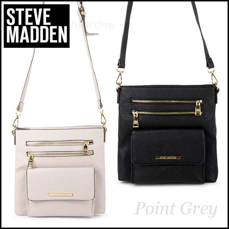 Steve Madden☆ ヴィーガンレザー・ジップ・クロスボディバッグ