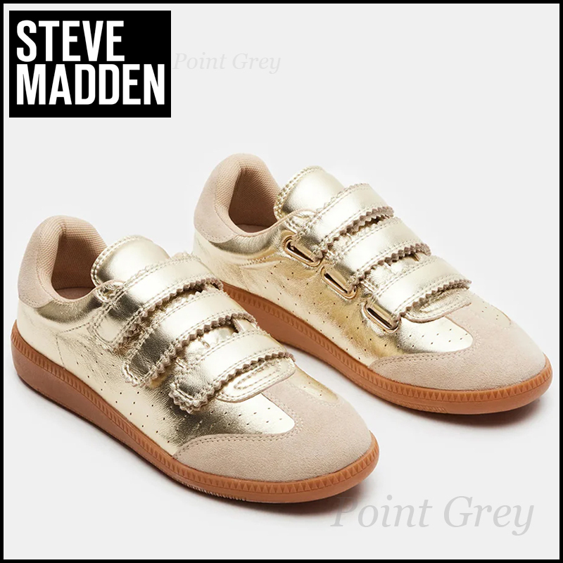 Steve Madden☆ 光沢メタリック・トリプルベルト・スニーカー Steve Madden☆ 光沢メタリック・トリプルベルト・スニーカー