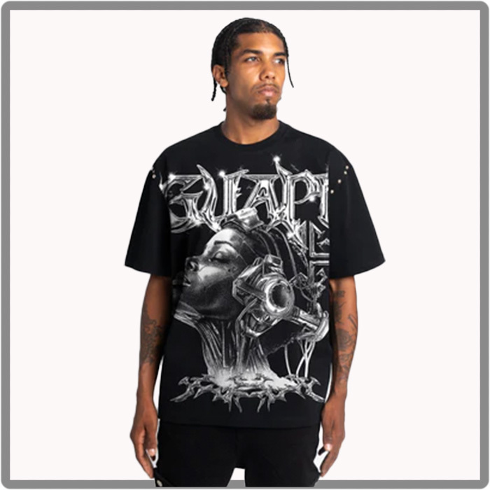 ◆GUAPI◆OBSIDIAN BLACK CYBORG TEE