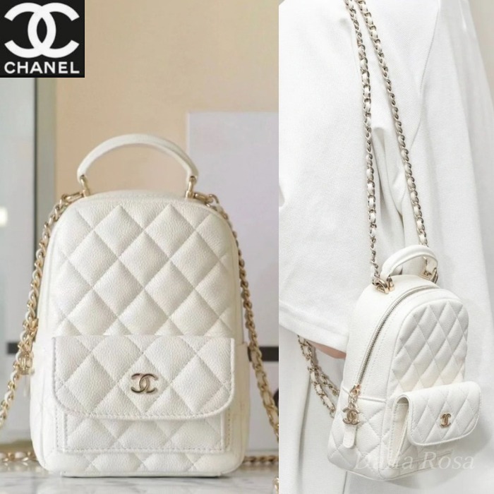 憧れのピュアホワイト♡【CHANEL】ミニバックパック
