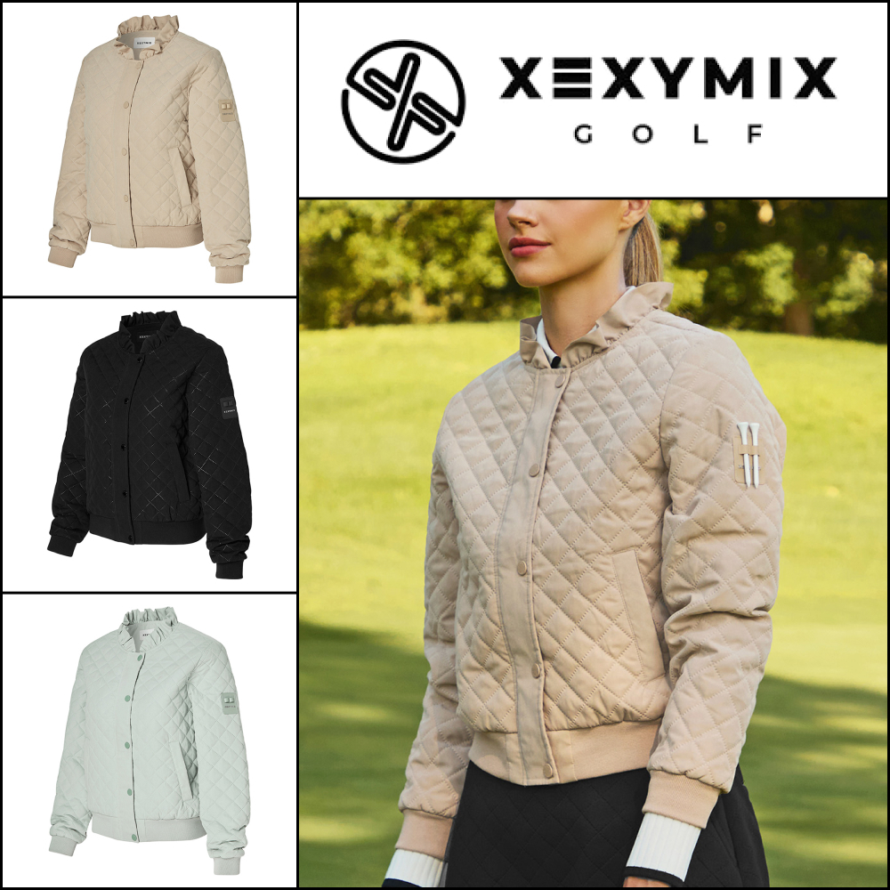 【XEXYMIX GOLF】RUFFLE NECK QUILTED JUMPER 3 COLORS
