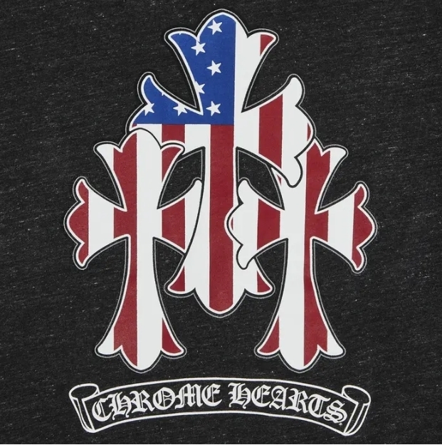 【Chrome Hearts】アメリカ国旗 セメタリー クロス zip hoodie CHROME HEARTS◇アメリカ国旗 セメタリークロス ジップ パーカー