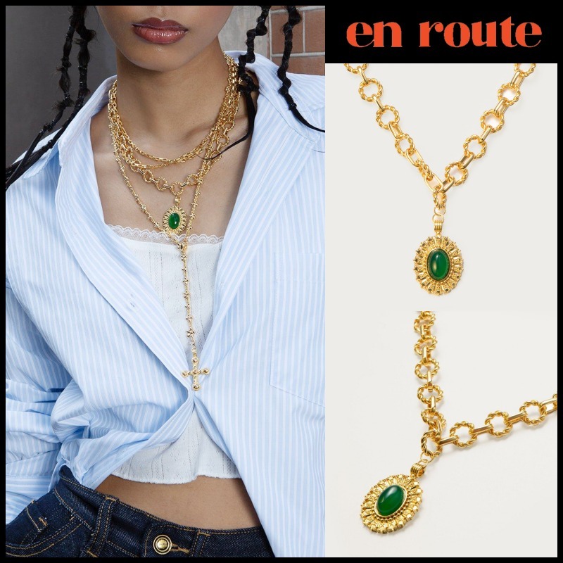 関税/送料込み【en route】18Kエスメラルダネックレス