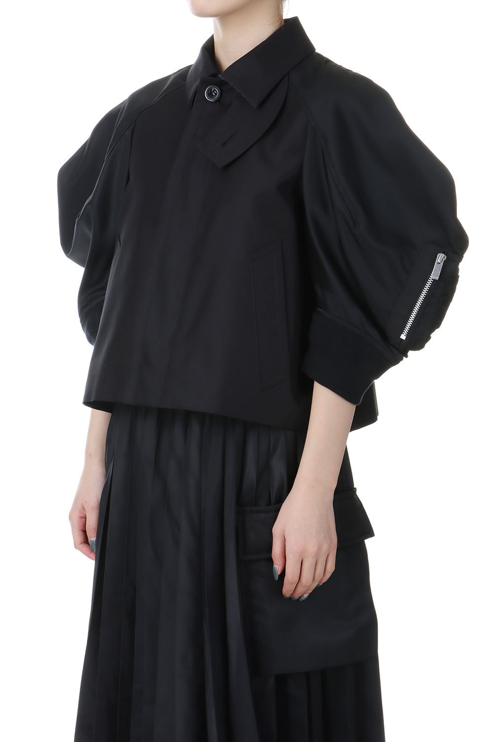 益若つばさ愛用《Sacai》Cotton Gabardine x ナイロン ブルゾン