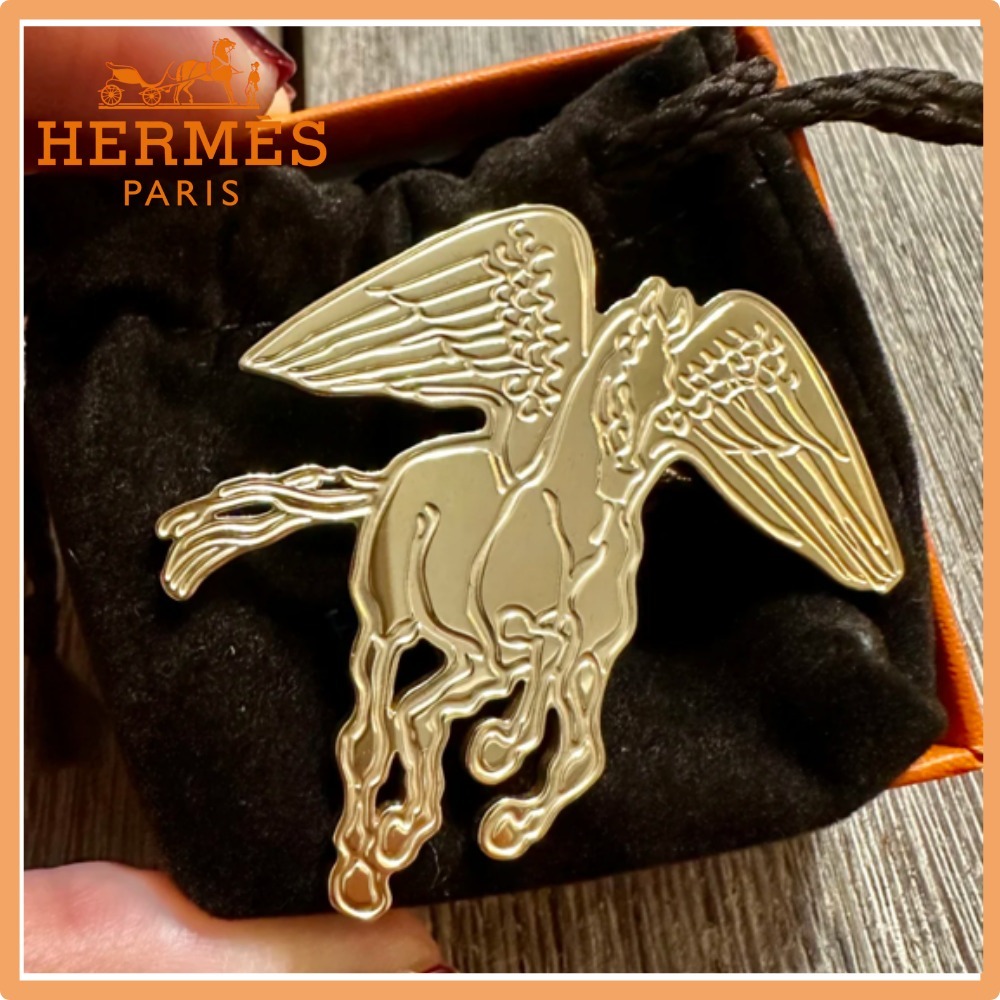 【ペガサス好き必見☆】HERMES★スカーフリング ゴールド