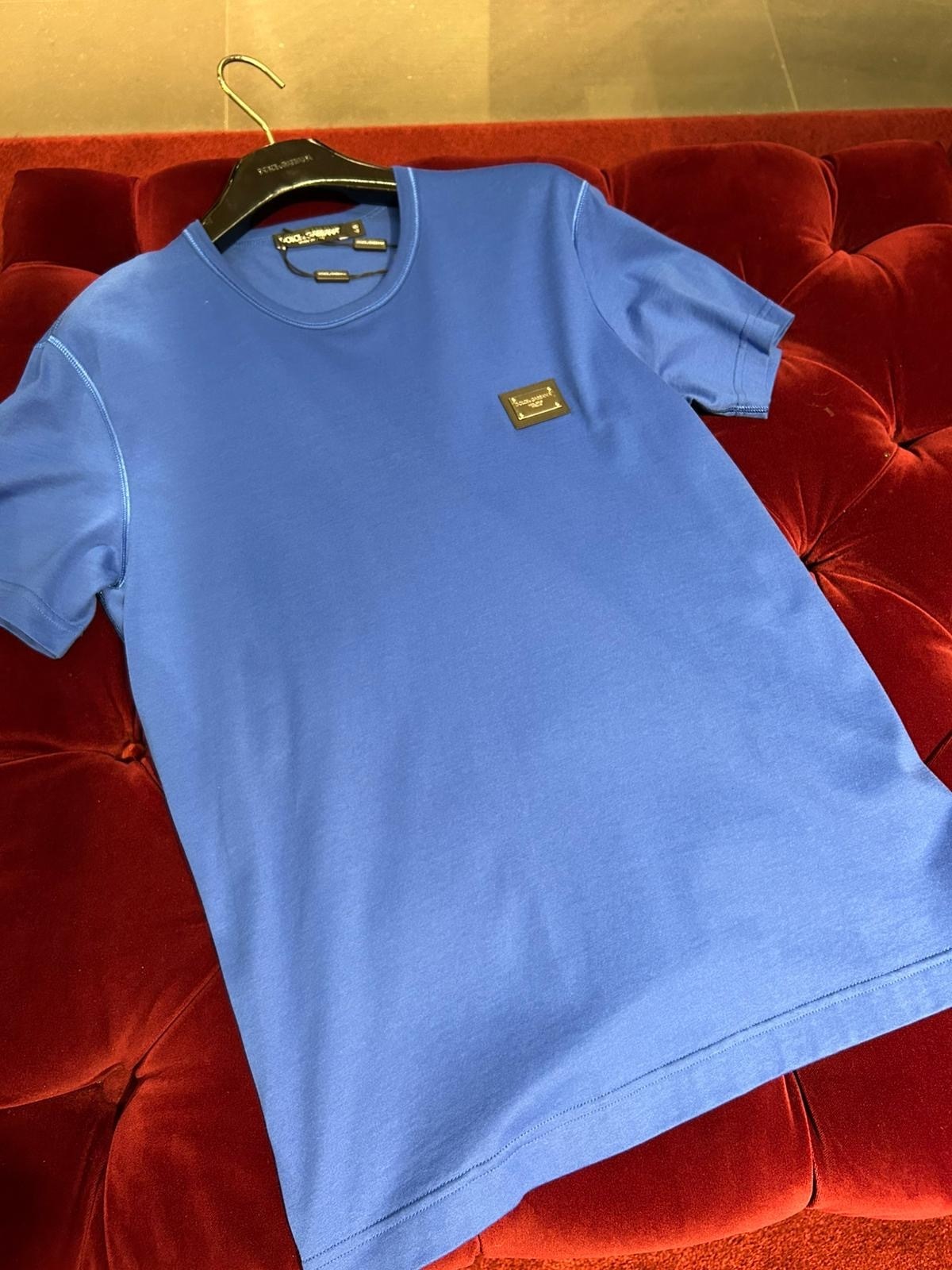 【Dolce&Gabbana】Tシャツ コットン ロゴプレート ラウンド